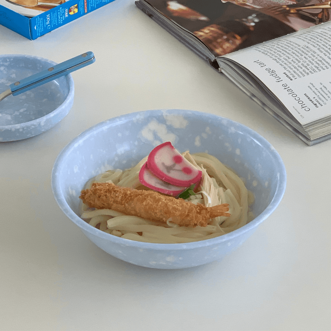 멜라민 레트로 떡볶이 분식그릇 (면기)