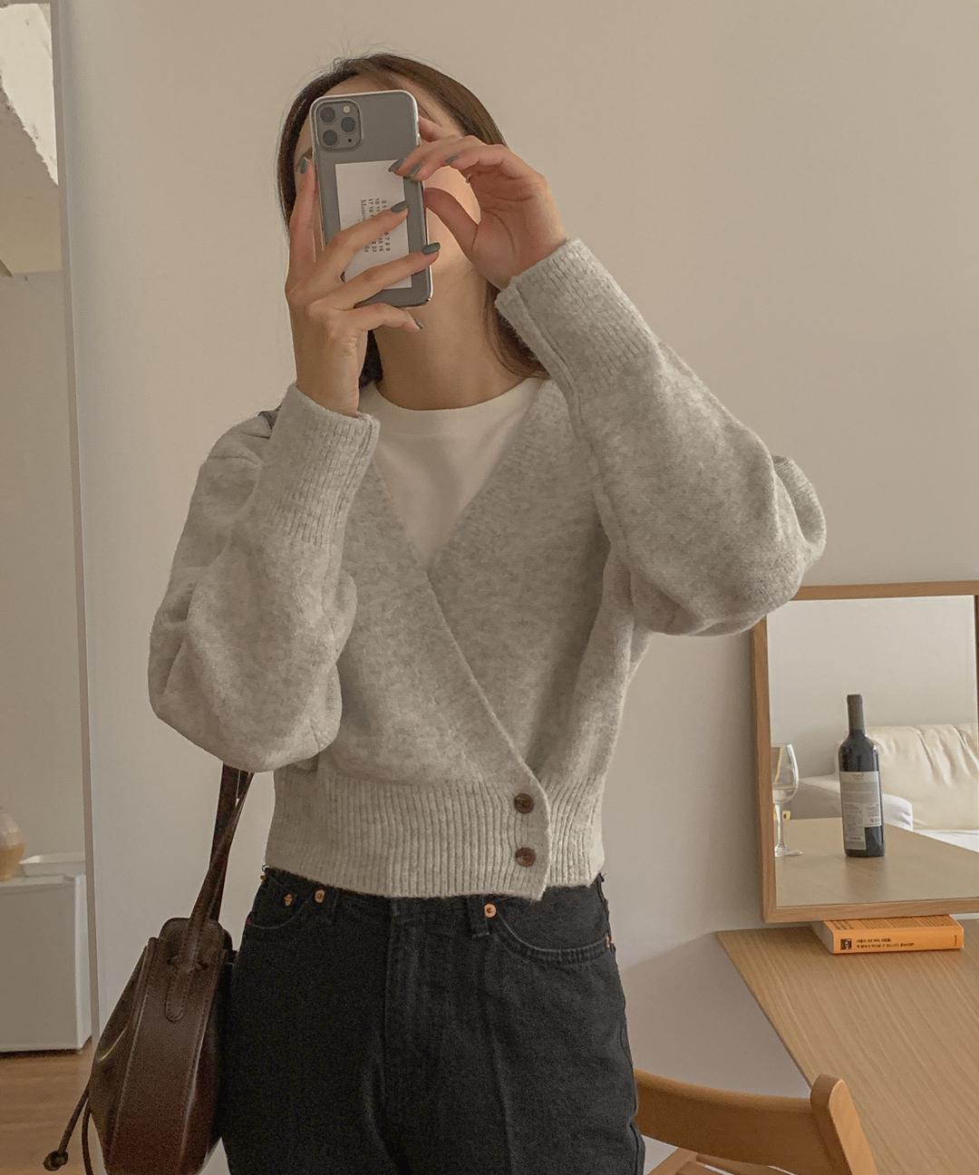 메이글 [당일발송🏆3천장돌파] 로이 크롭 랩 가디건 - 5 color