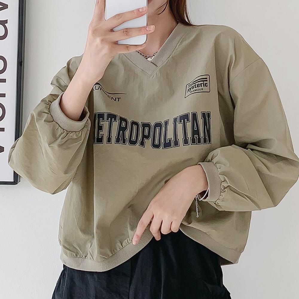 (블록코어룩/키치) 폴리탄 나일론 바스락 크롭 맨투맨 티셔츠 [TCM-1206]