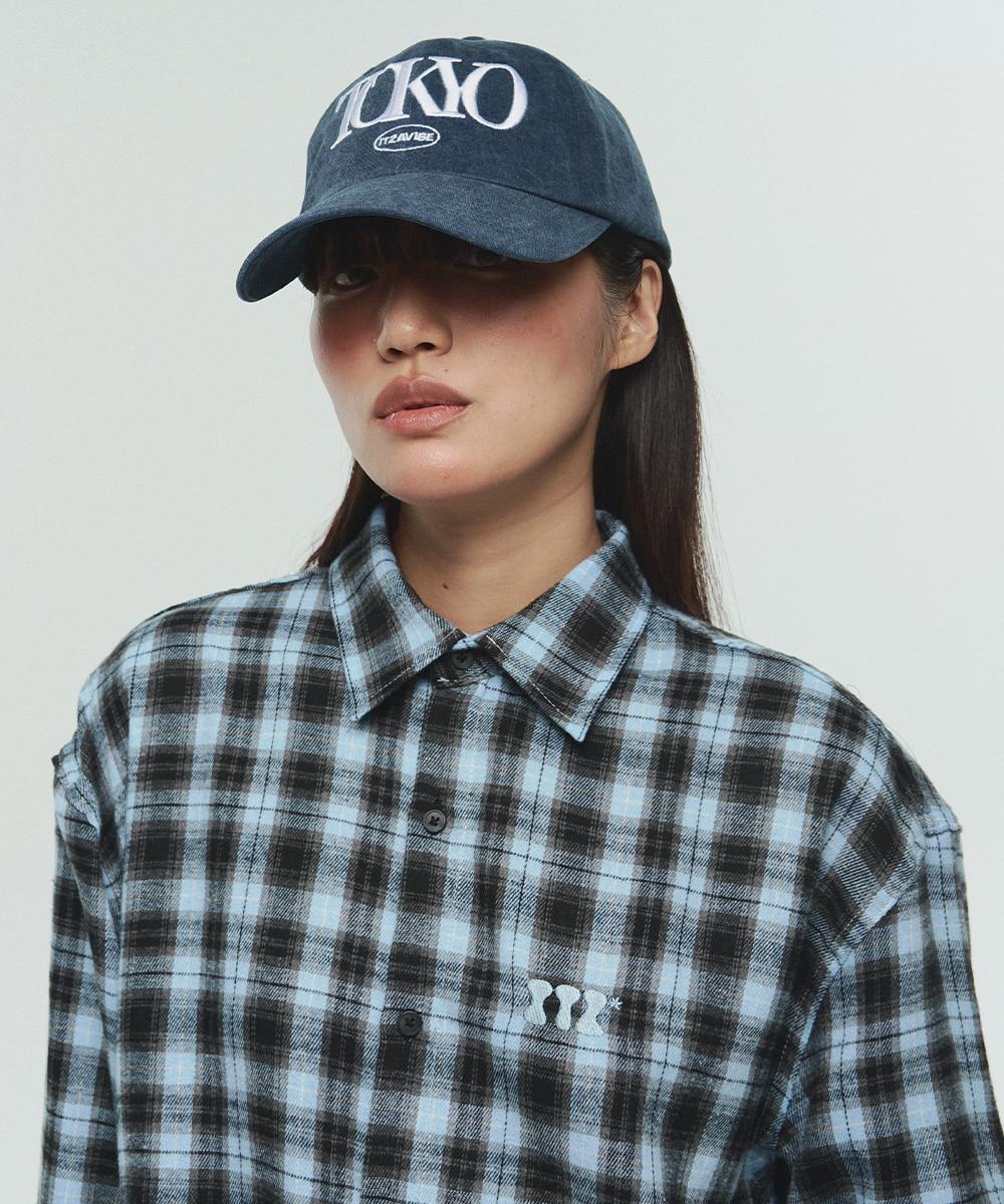 [IBC24USH10BL] ITZ MINI LOGO CHECK SHIRT - BLUE