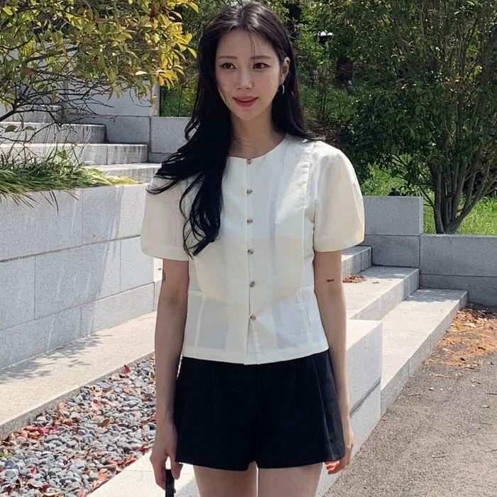 Button blouse_TISU01BL03_Ivory