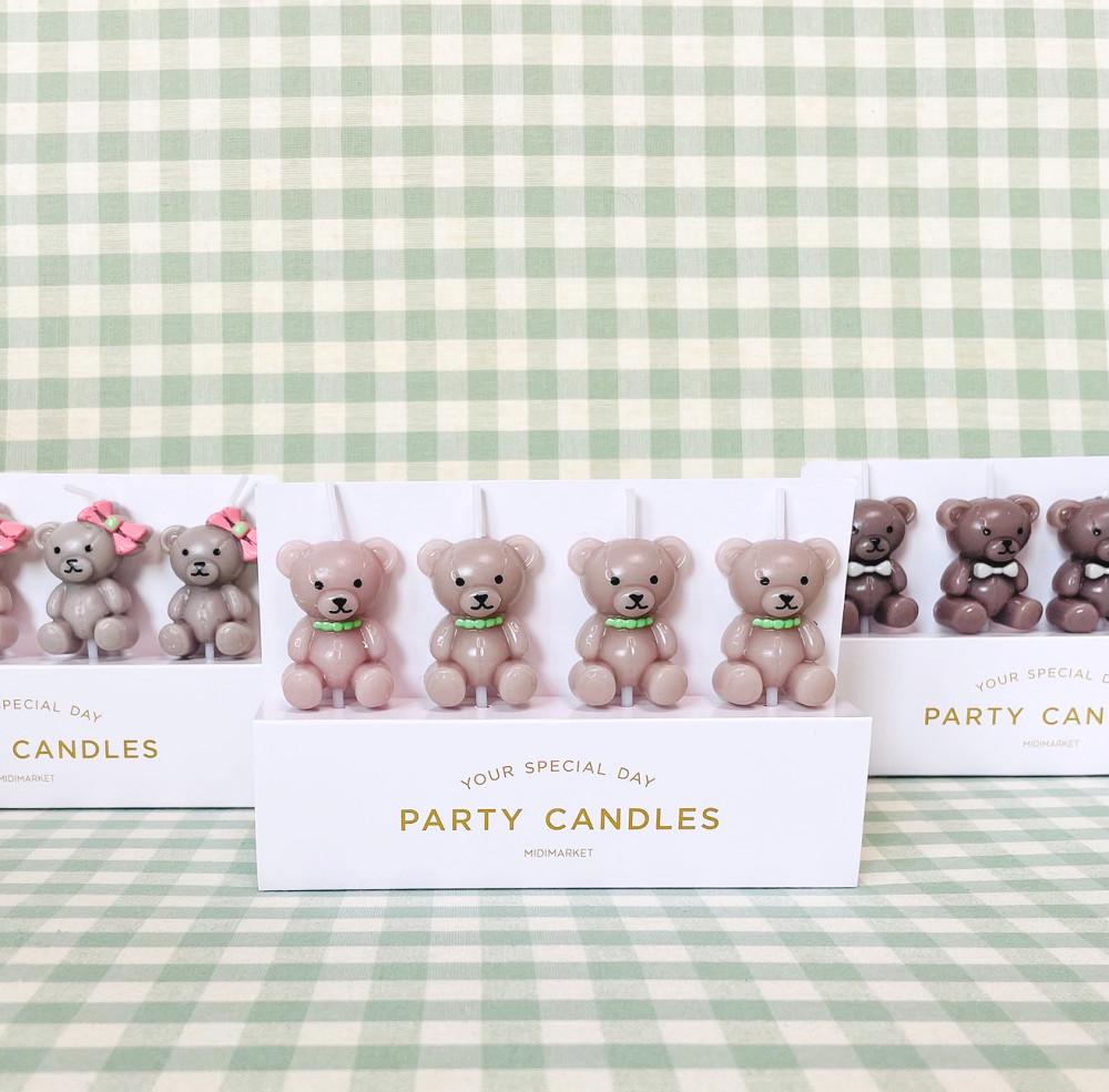 토리곰돌이초 케이크초 생일초  파티캔들 4개입