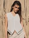 STUDDED WESTERN VEST_ONZI EDITION, BEIGE