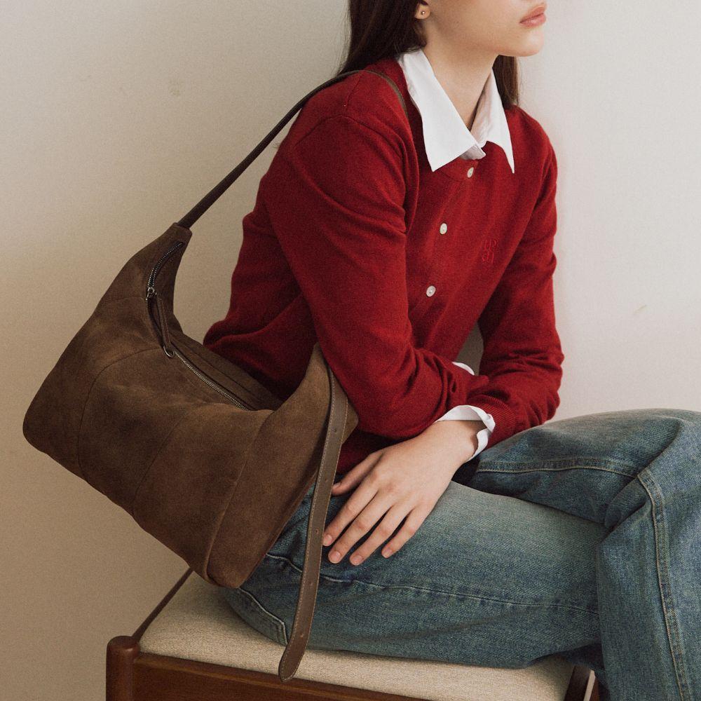 멜팅 호보백 스웨이드 DARK BROWN