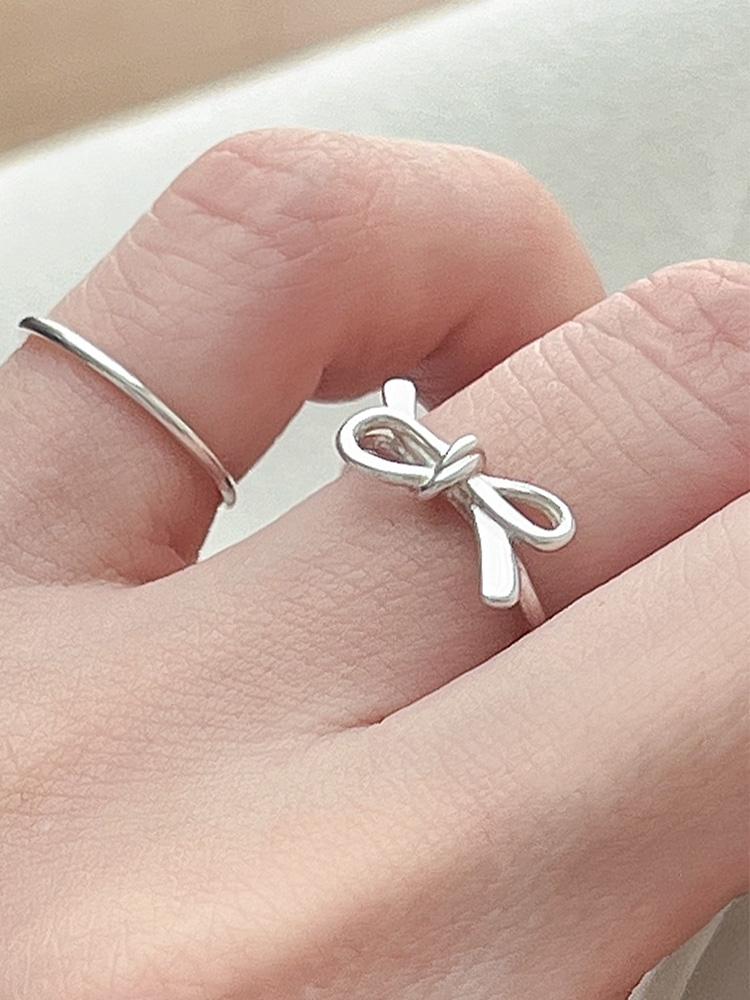 [*72시간할인적용] 925 silver ribbon open ring (free size)
