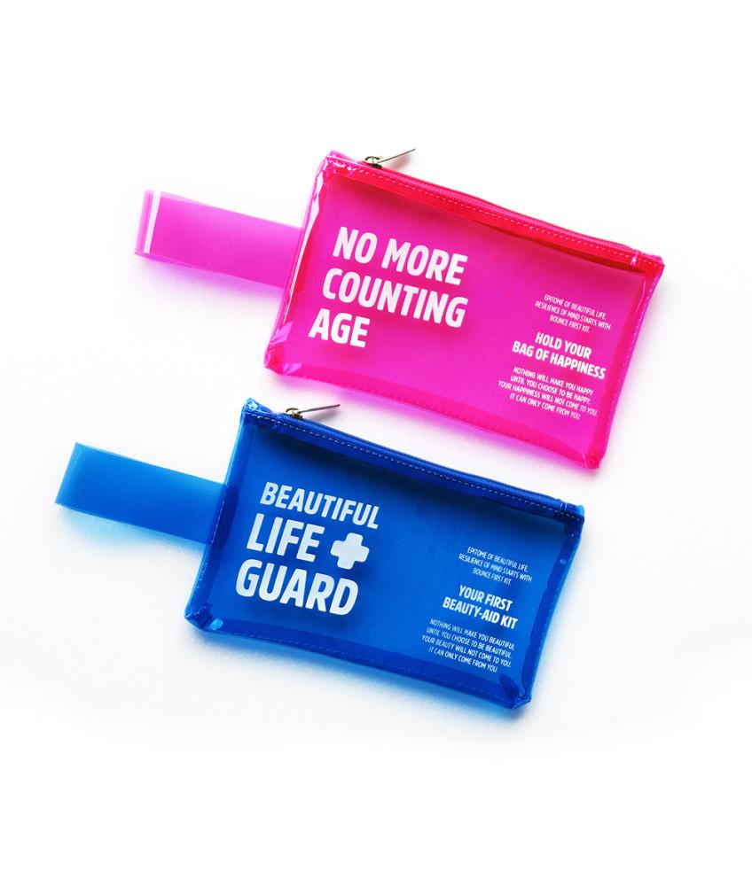파지티브호텔 간편 휴대용 여행용 화장품 파우치 (핑크 / 블루)