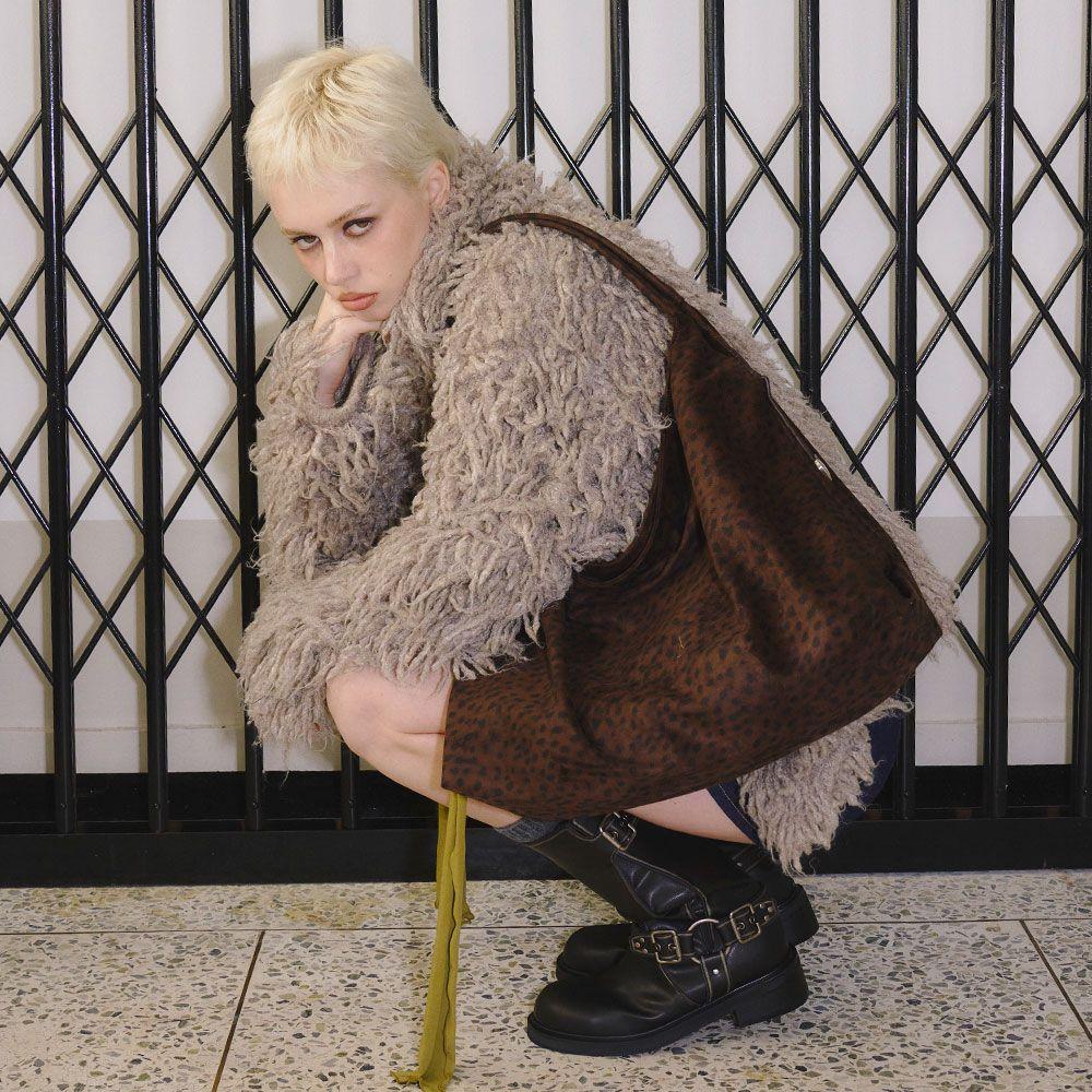CACTUS HOBO BAG [Leopard Brown]