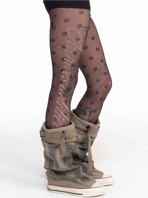POLKA DOT TIGHTS (BLACK)