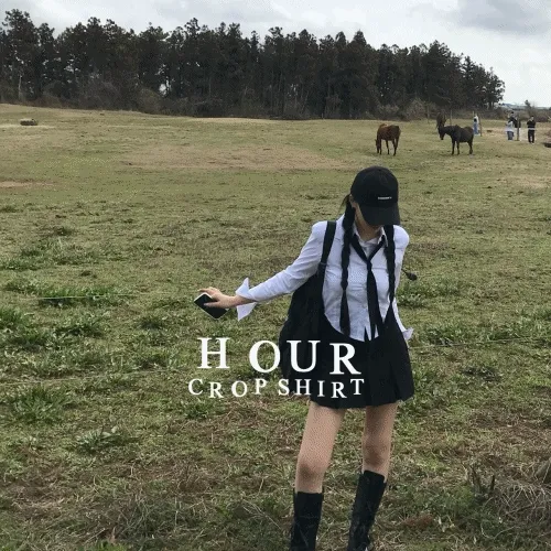 아워 크롭 셔츠 (2color)