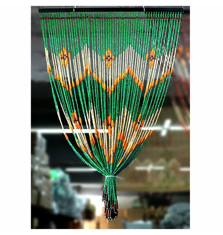 [티몬] 목각구슬문발 S 그린 (원목 비즈발 현관문발 출입문 거실발 목각문발)