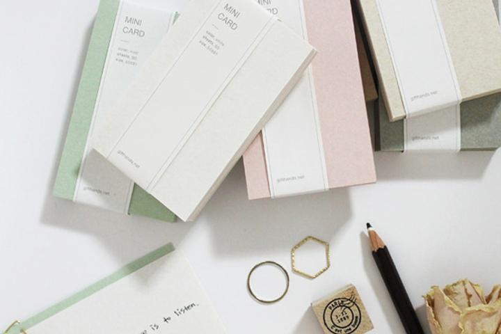 6컬러 미니 카드 쪽지 메모 메세지 편지지 50매