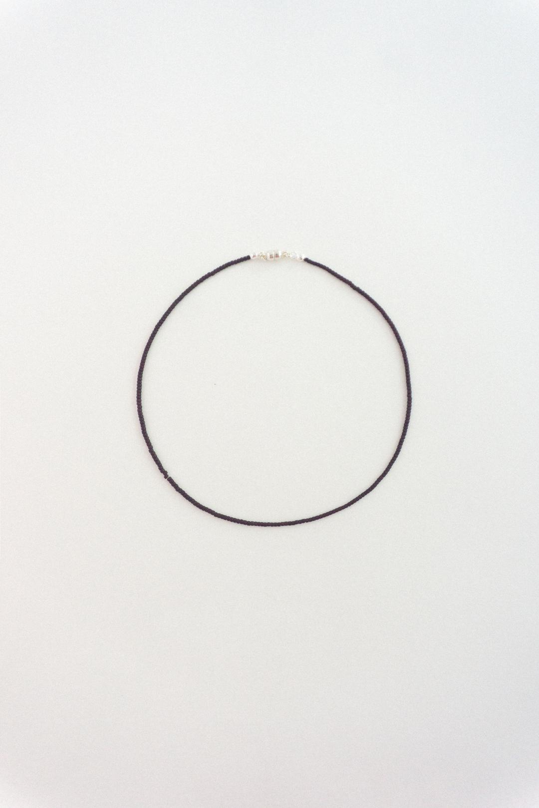 Plum glass line necklace