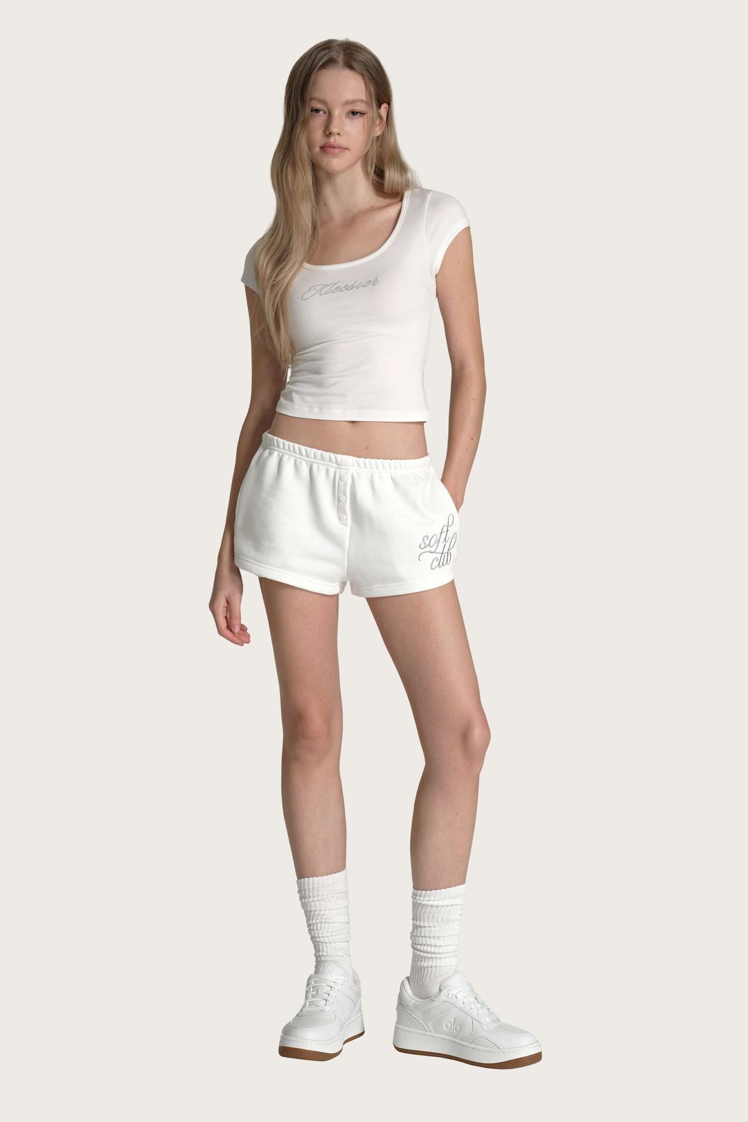 Glossy gem round top, White