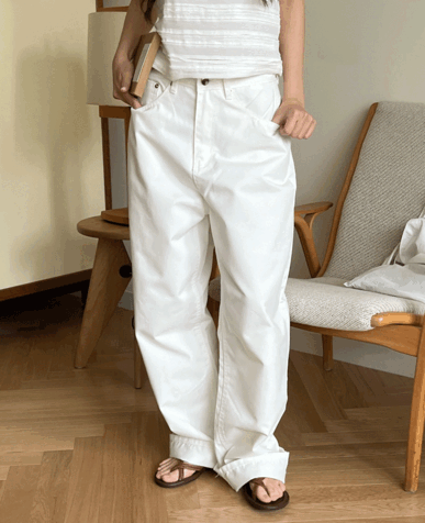 아쿠아 워싱 코튼 팬츠