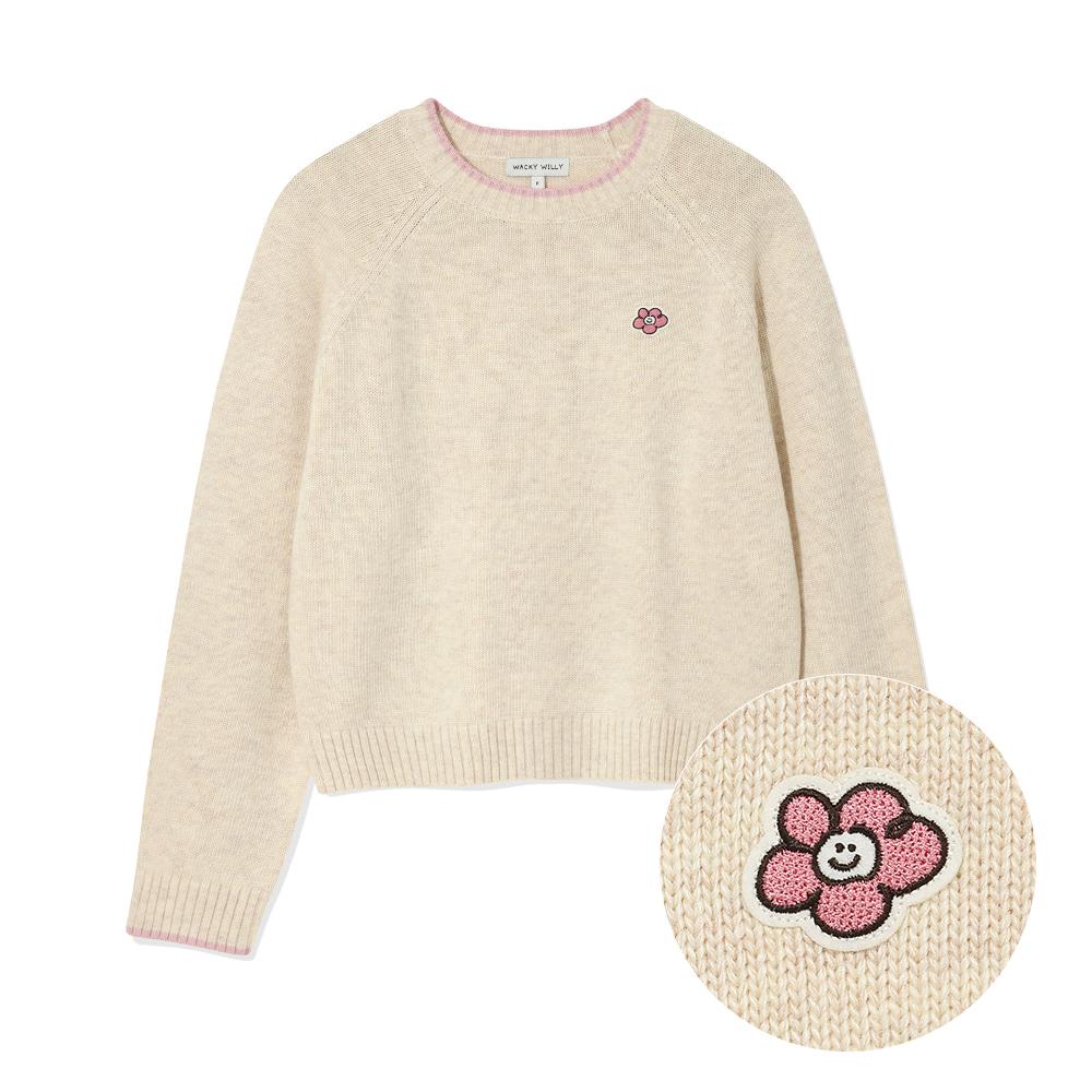 우먼스 릴리와펜 배색 풀오버 오트밀