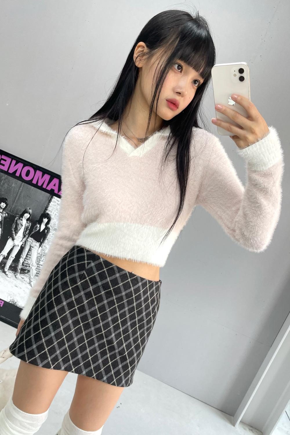 bunny pk crop knit (4colors)