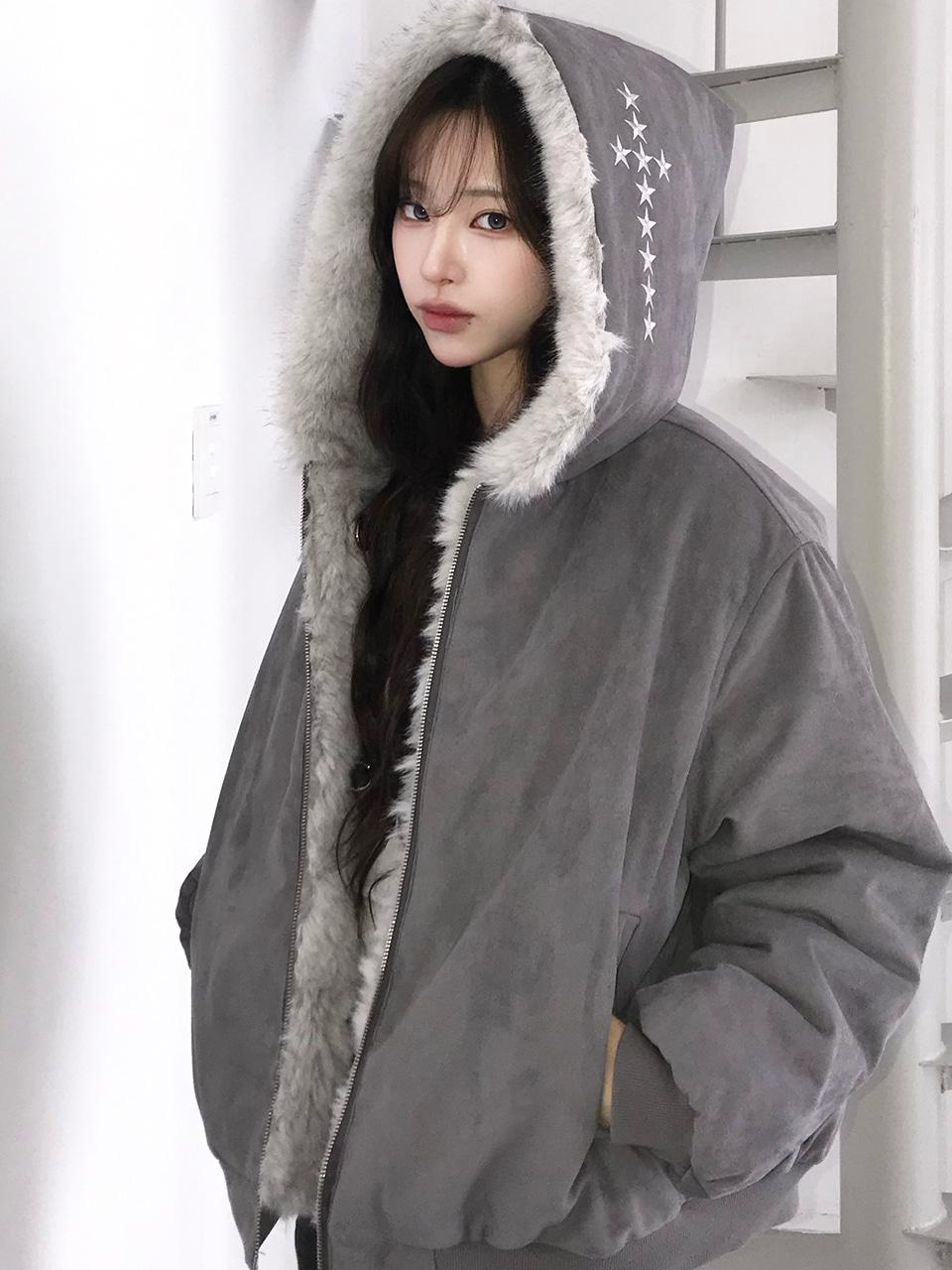 [12/15 예약배송] EV REVERSIBLE FUR HOOD(GRAY)