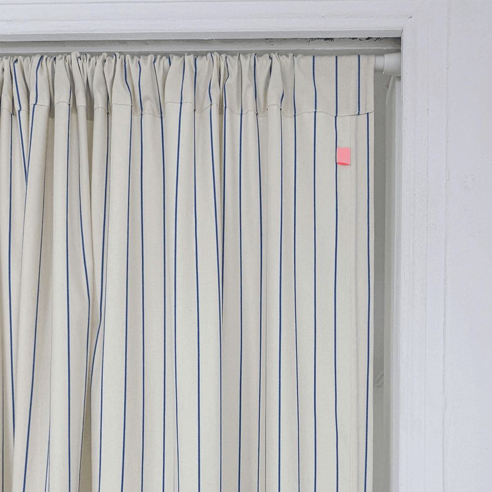 Linen Blue Stripe Curtain