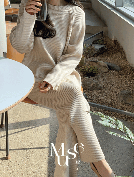 [Muse12]골지 라운드 니트세트