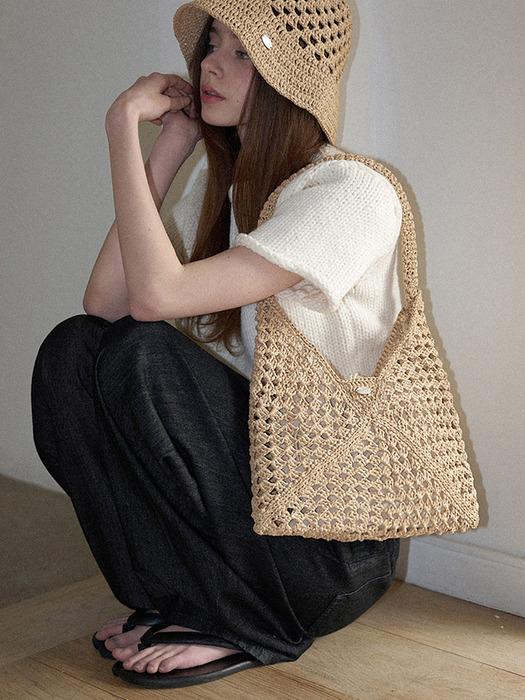 Fruit Handmade Crochet Raffia Shoulder Bag _ Natural Beige