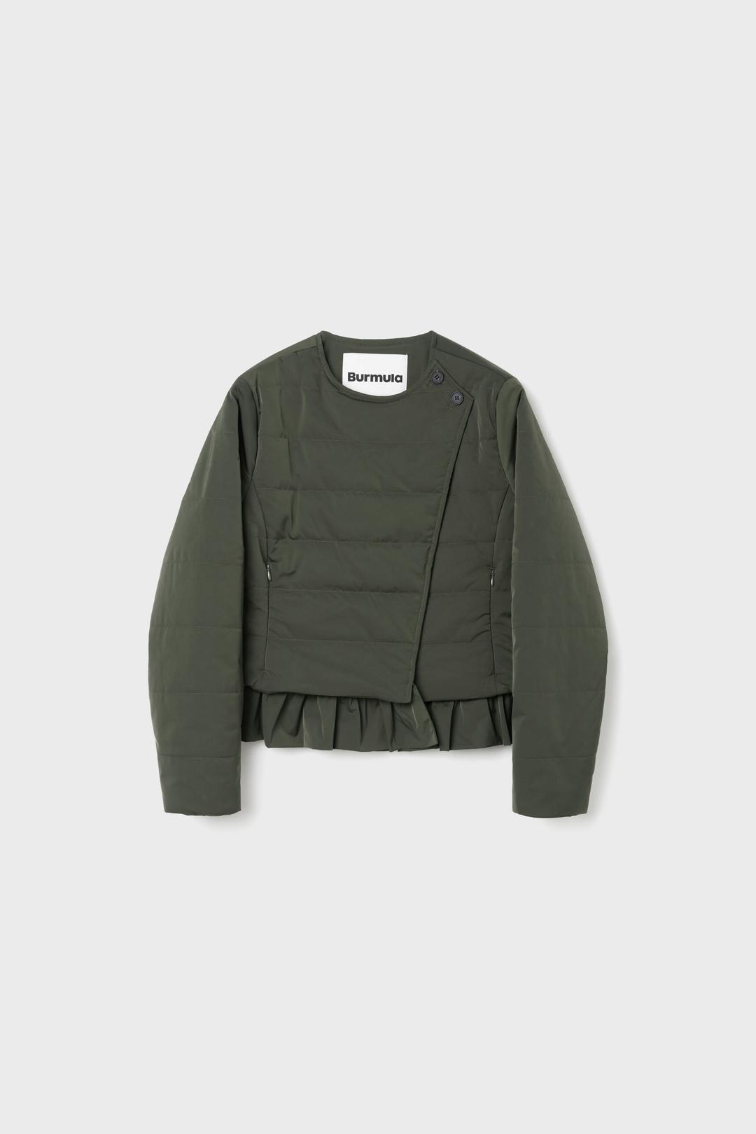 RUFFLE PADDED JACKET (KHAKI)