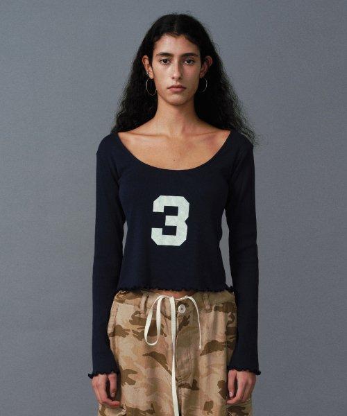 3 SCOOP NECK TOP_NAVY
