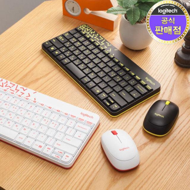 로지텍 코리아 정품 MK240 NANO 무선 키보드 마우스 세트 [블랙,화이트]