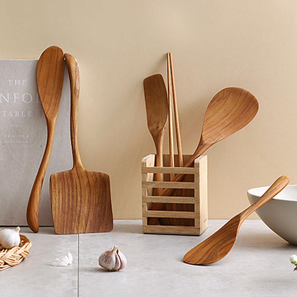 티크우드 통원목조리도구 친환경 나무주걱 볶음밥주걱
