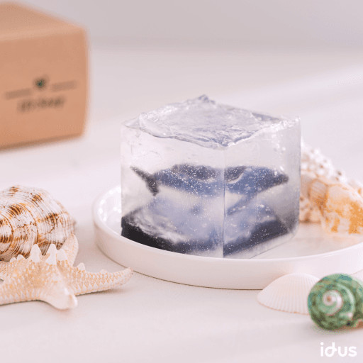 고래 바다비누 큐브형 모노디자인