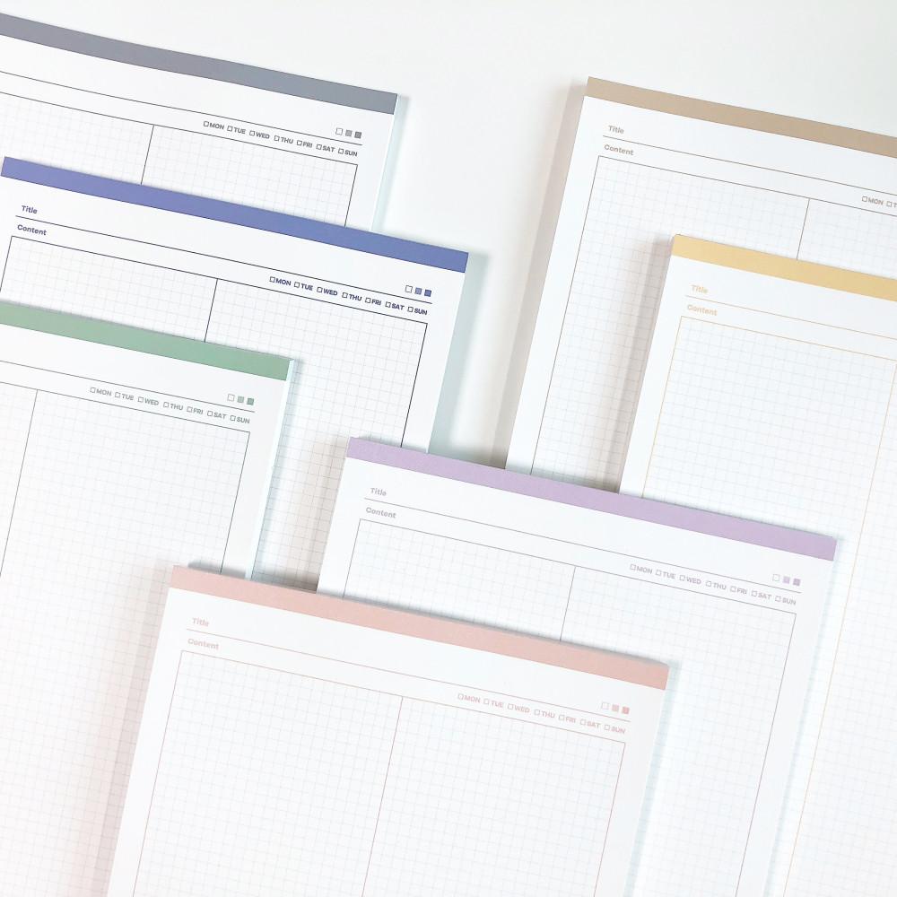 [노트패드/타공] Signature, 심플 B5떡메 모눈 대 떡메모지 필기 메모지 노트 패드