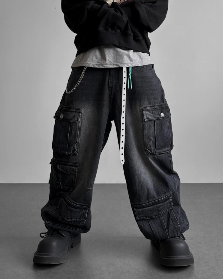 멀티 카고 와이드 데님 팬츠 (2colors)