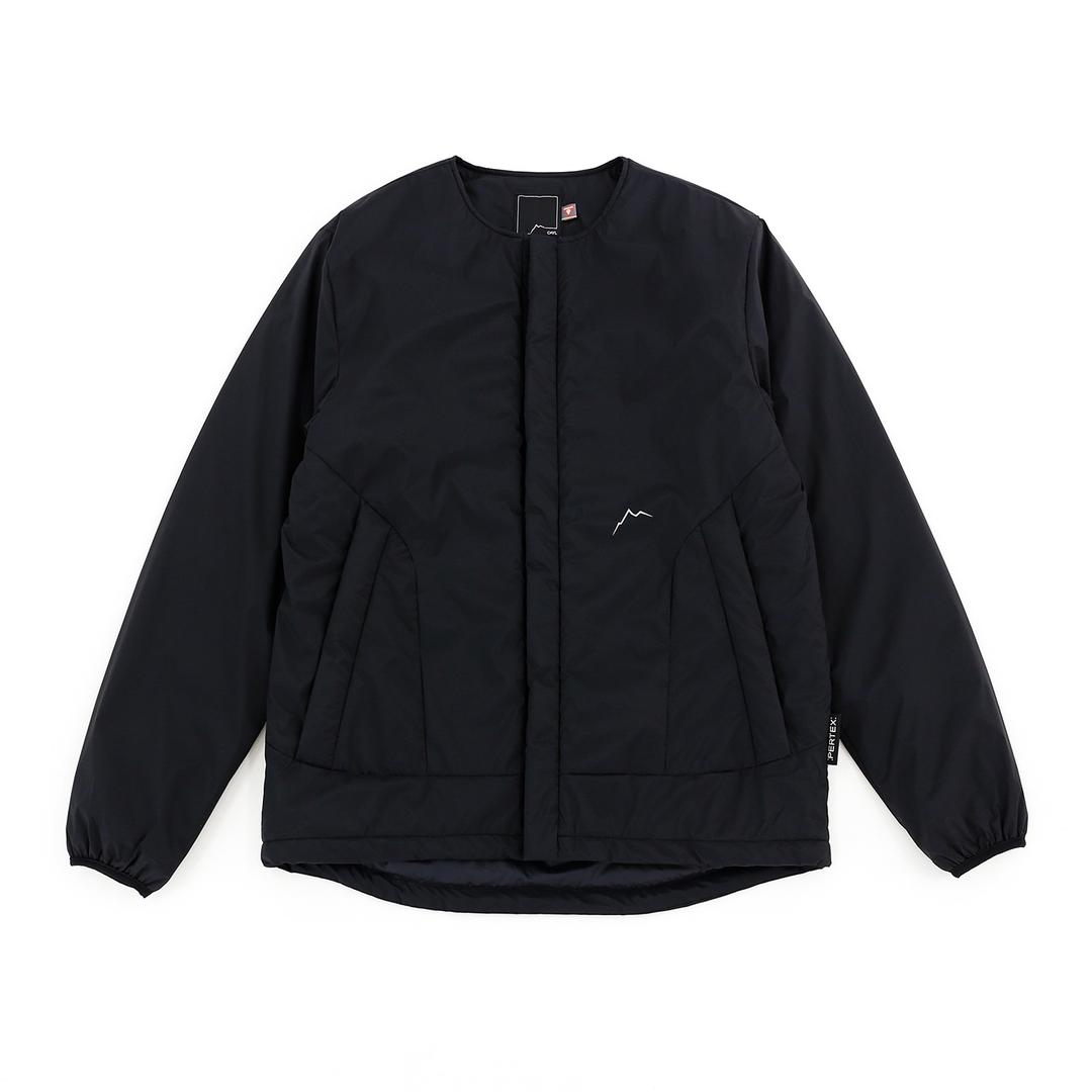 primaloft collarless jacket / black