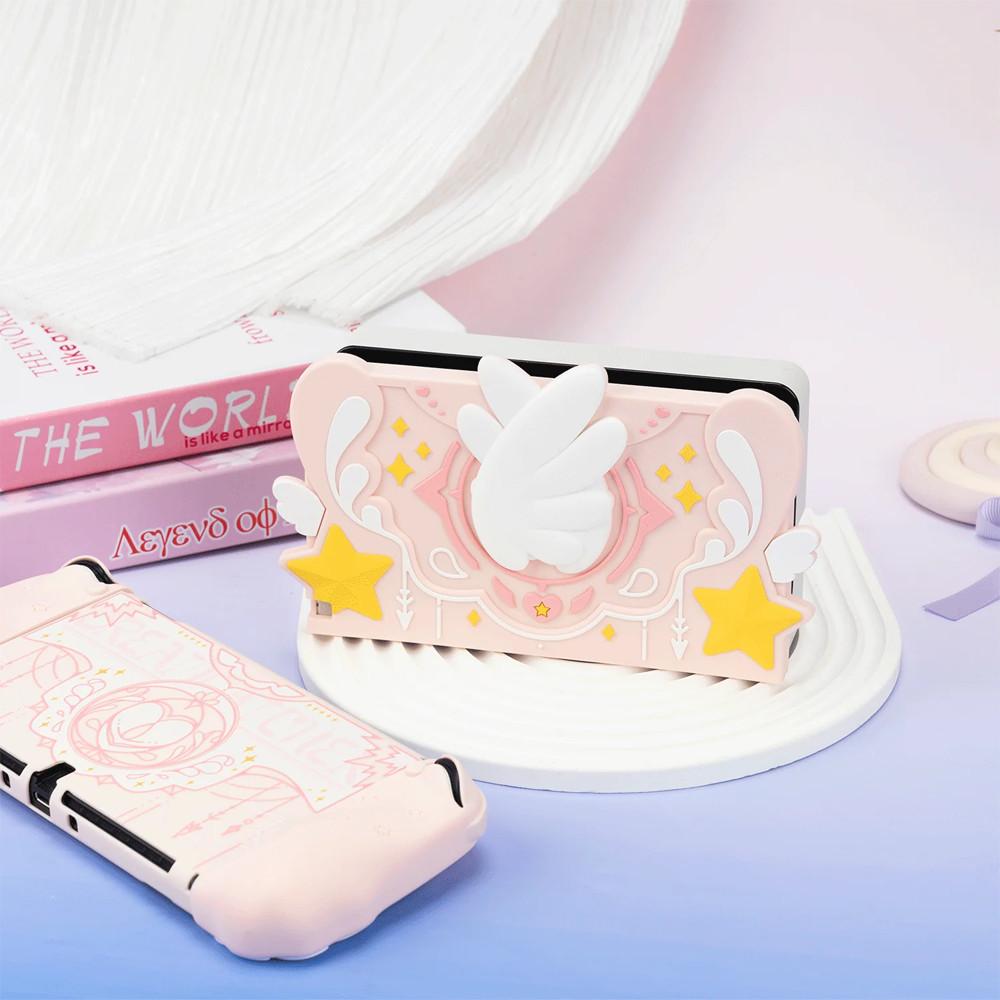 닌텐도 스위치 oled 핑크풀 충전독 실리콘 케이스