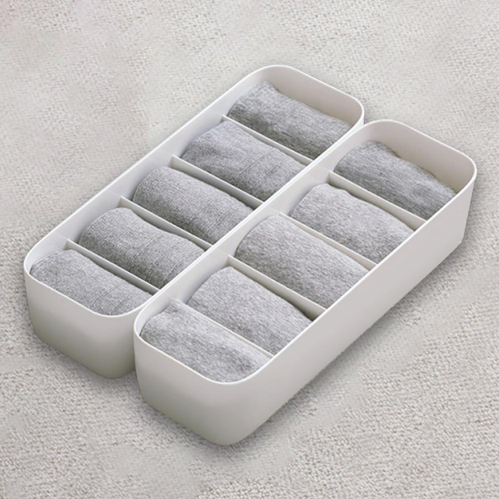 속옷정리함 양말정리함 플라스틱 수납박스 화이트 5칸