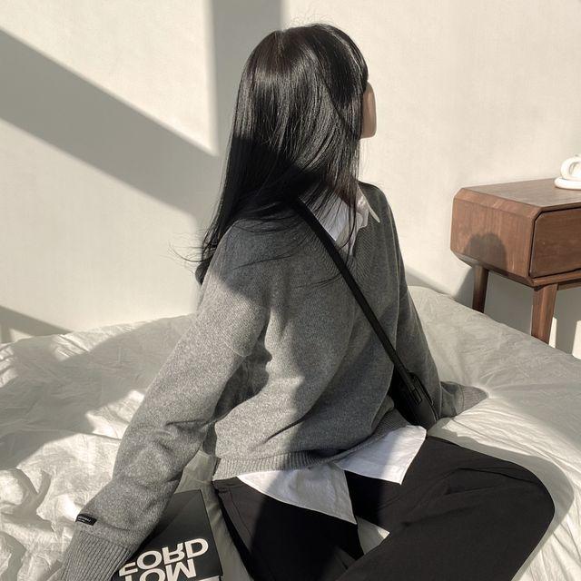[울50%,루즈핏/무려14컬러~] 흐르는 여리함, 브이넥 울 긴팔니트 (14color)_앤드모어