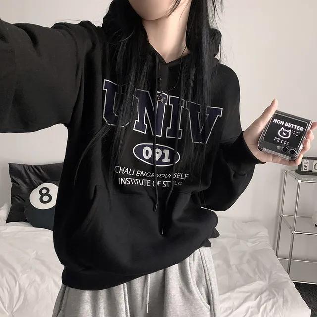 [아방핏] UNI.T University student hood [ 유니 기모 아방핏 긴팔 후드티 ]