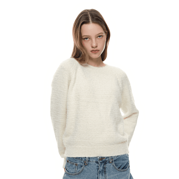 [2nd Re-order] Canvas tag round knit _ Ivory