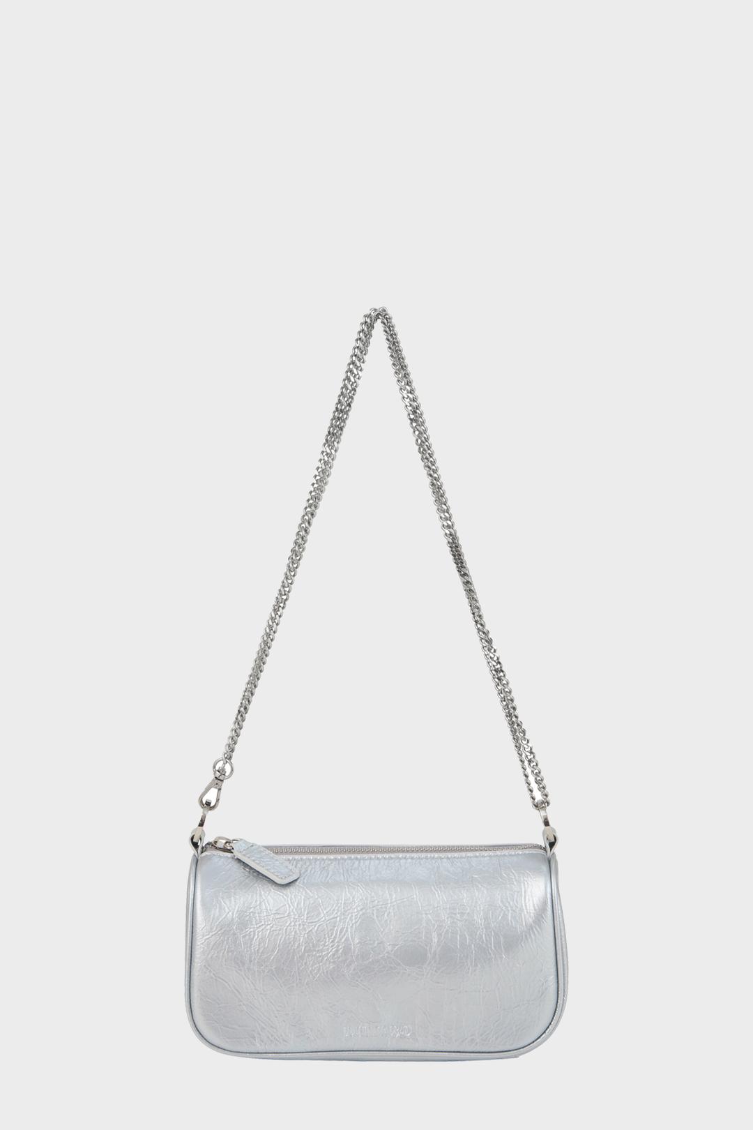 [당일 출고] Tilt Chain Bag / Wrinkled Silver