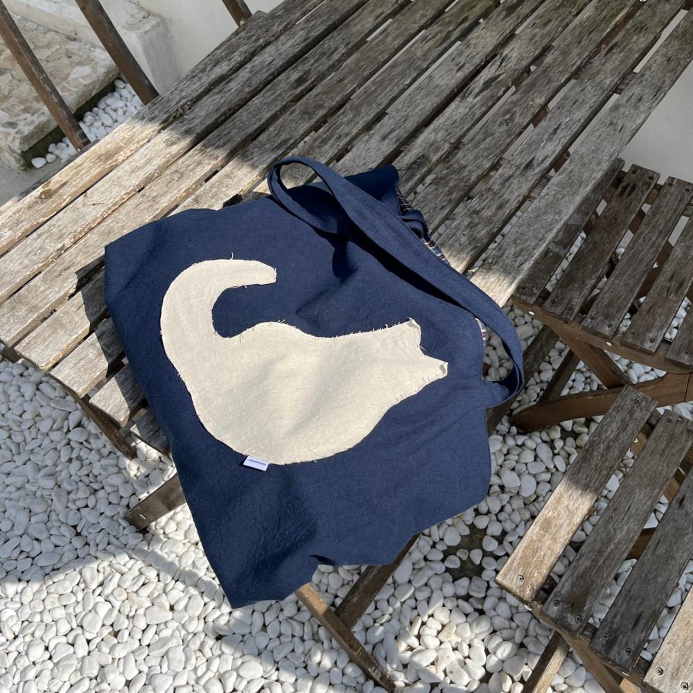 baaamsong shoulder bag 뚱냥이 빅 숄더백 고양이 에코백