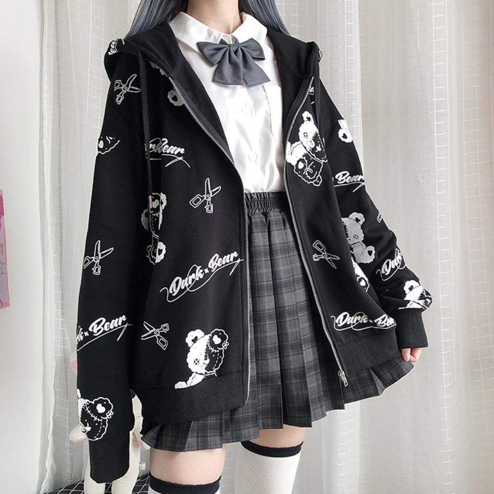 고스로리 펑크 곰돌이 캐릭터 고스룩 후드집업