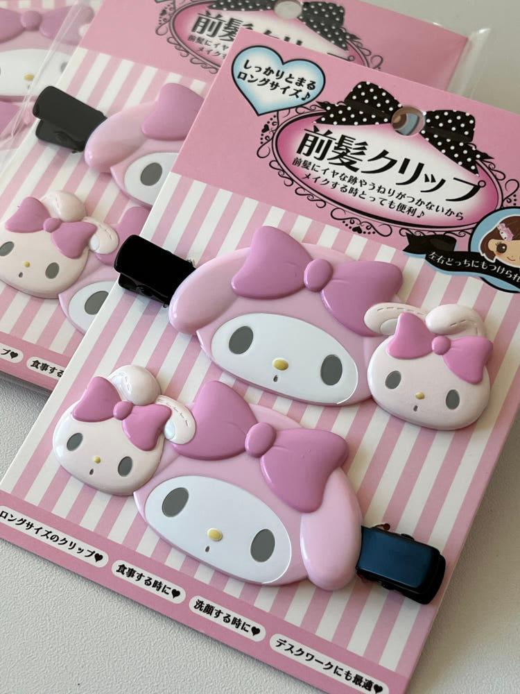 [일본직수입]산리오 롱헤어핀 앞머리핀 집게핀 클립 마이멜로디 시나모롤 한교동 삔