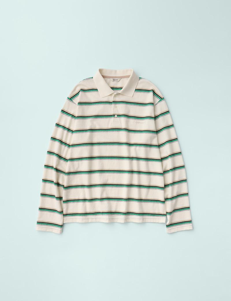 Olsen Stripe Collar T-shirt (Ivory)