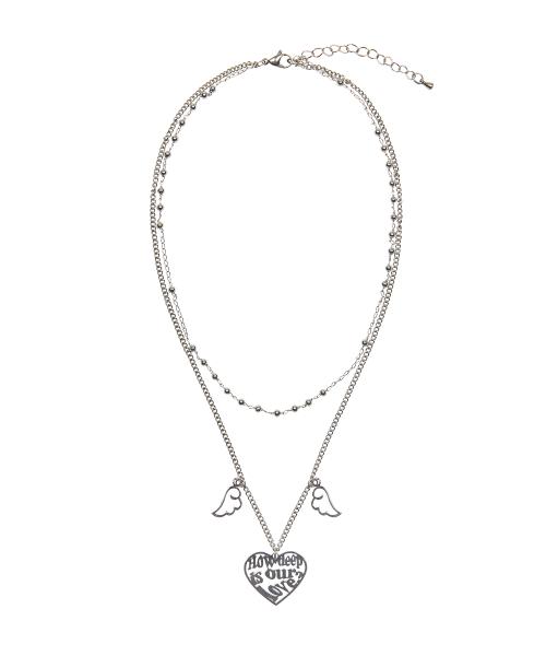 GT LOGO LAYERED NECKLACE(SILVER)