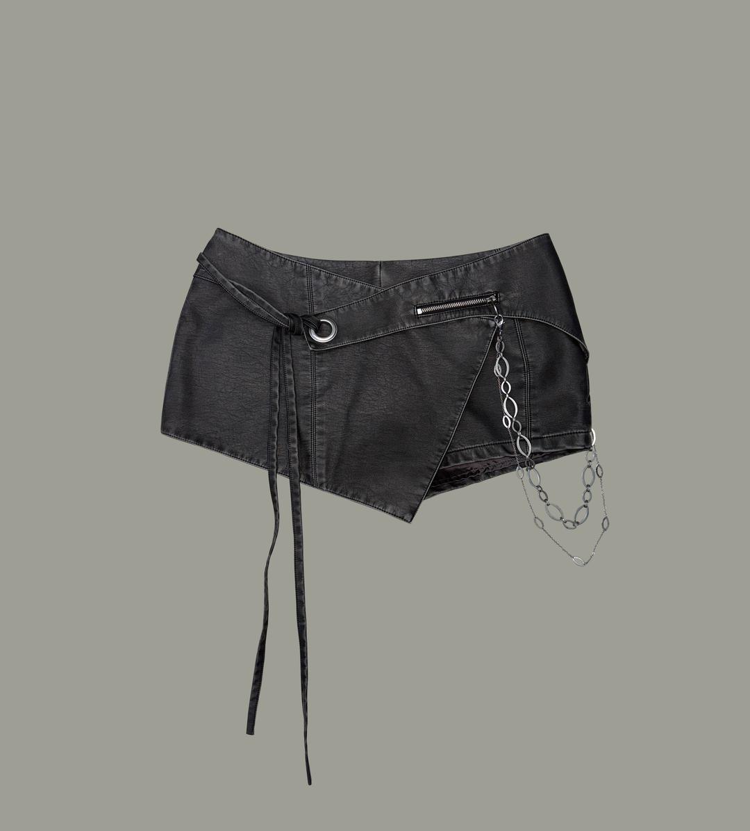 washed wrap skort