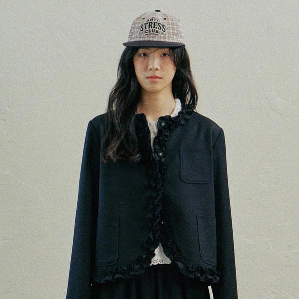 Gentle Frill Blazer_Dark Navy