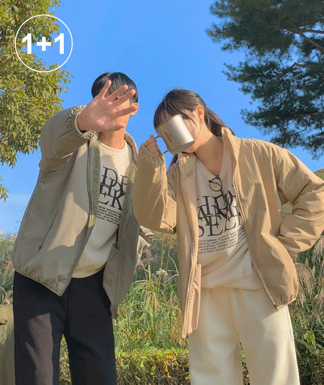[1+1][남녀공용] 메카 미니멀 야상 퍼자켓