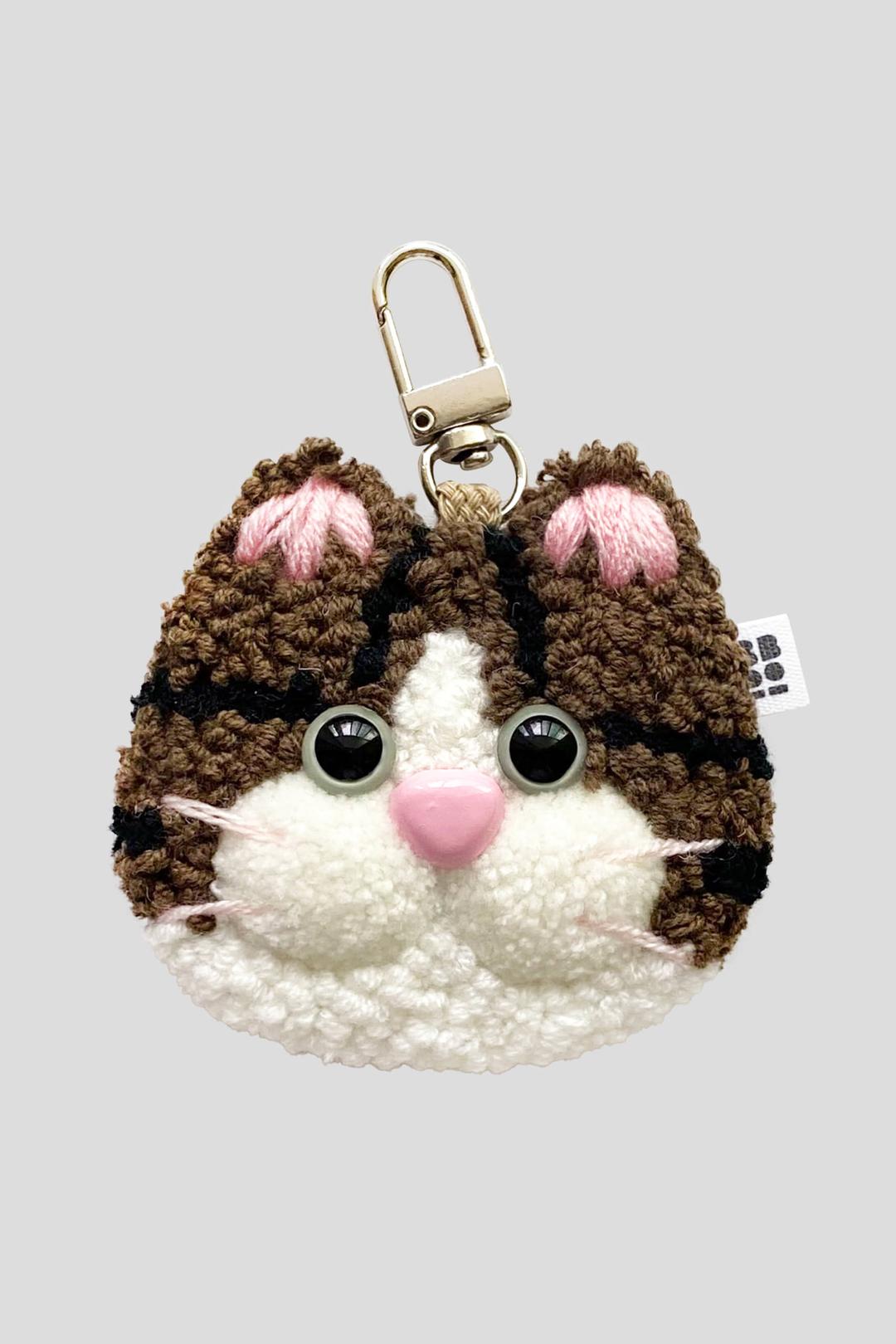 Ugly Cat Keyring (stripe tabby)