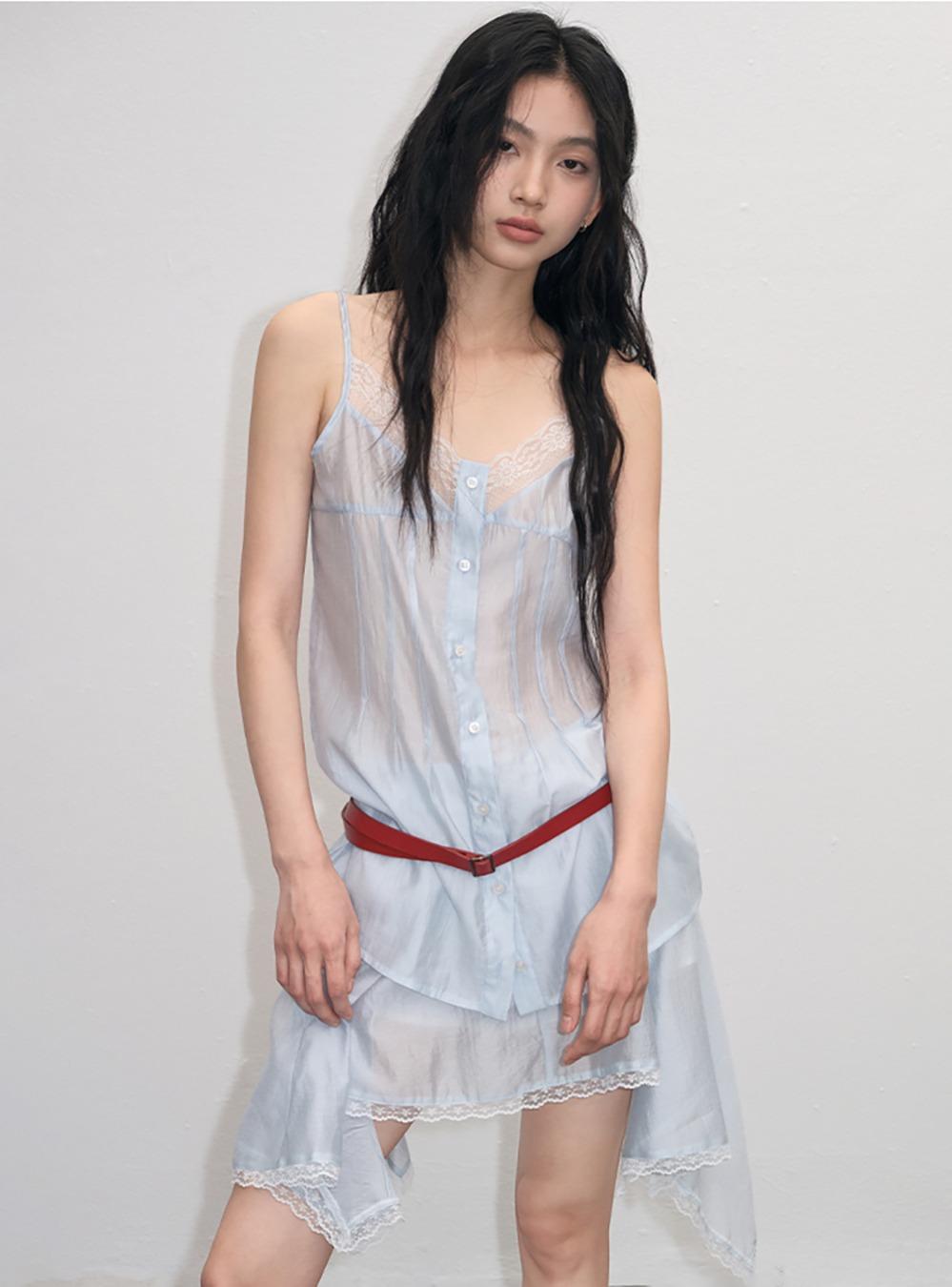Unbalanced Lace Bustier & Skirt