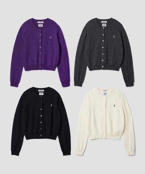 CLOVER BUTTON WOOL CARDIGAN_4COLORS