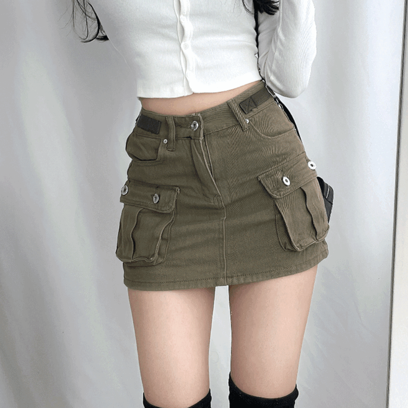 [핏보장!!] 포렌 벨트 카고 미니 치마바지 (S,M/ 4color)
